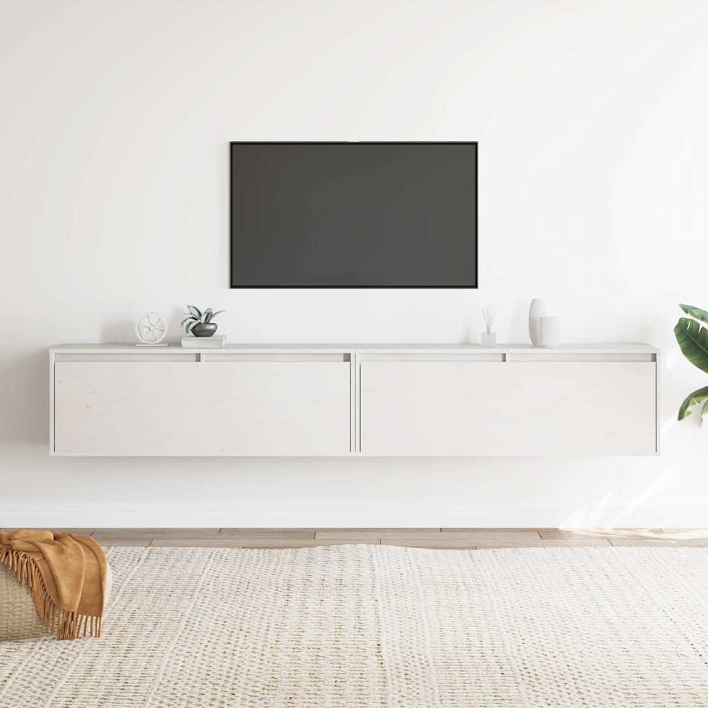vidaXL Wall Cabinet 100x30x35 cm Solid Wood Pine