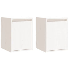 vidaXL Wall Cabinets 2pcs White 30x30x40 cm Solid Wood Pine 2