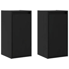 vidaXL Wall Cabinet | Set of 2 | Black | Solid pinewood | Wall-mounted 2