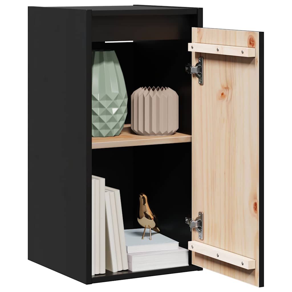vidaXL Wall Cabinet | Set of 2 | Black | Solid pinewood | Wall-mounted 4