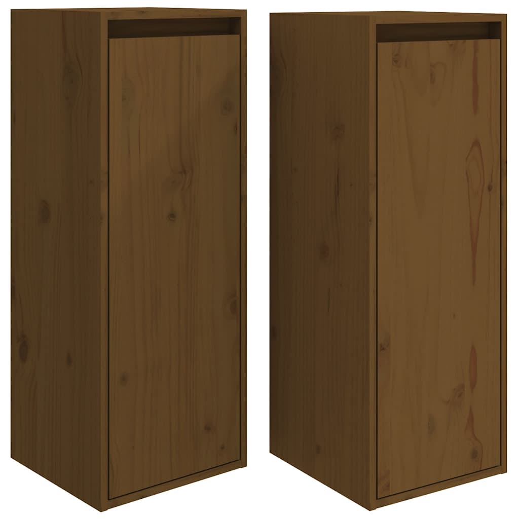 vidaXL Wall Cabinet | Set of 2 | Honey brown | Solid pine wood | Medium 2