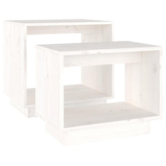 vidaXL Coffee Table | White | Solid pinewood | Medium | Stackable | Coffee Table 5