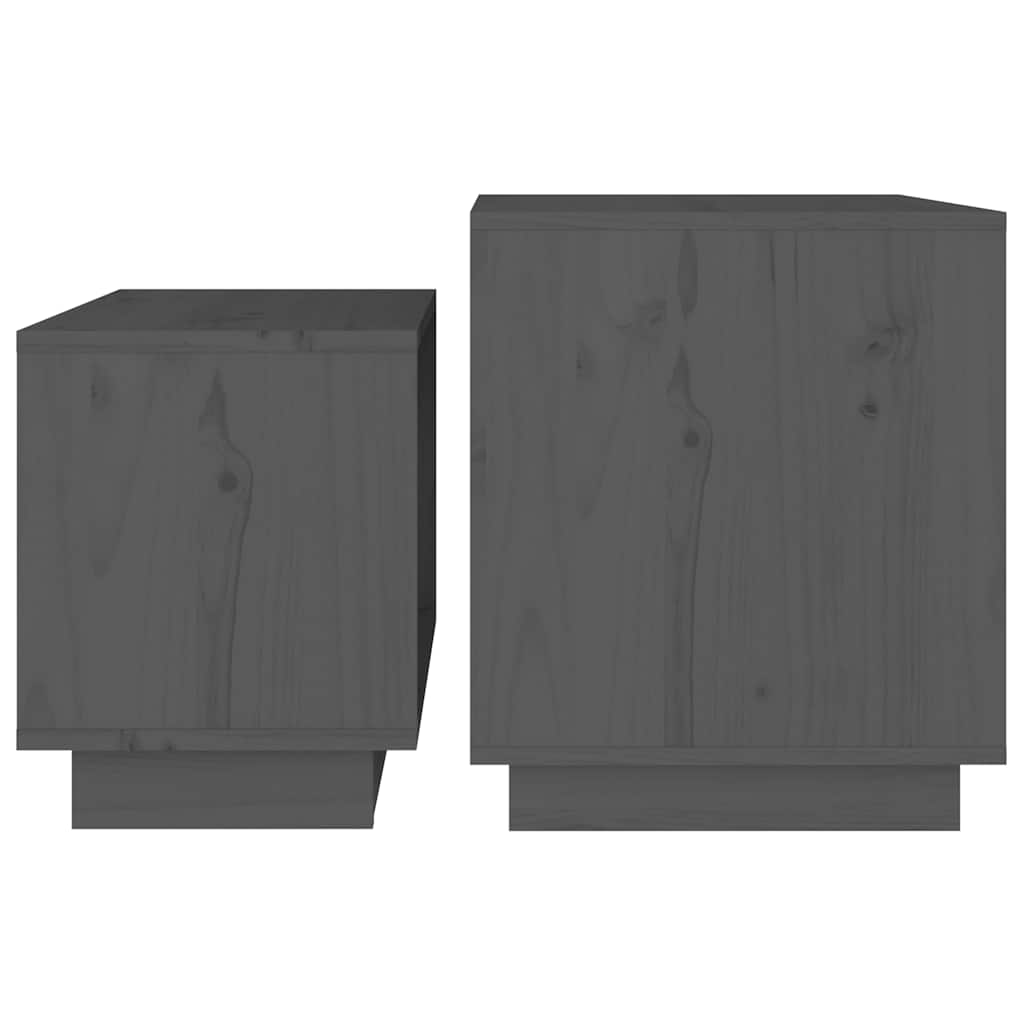 vidaXL Coffee Table | Grey | Solid pinewood | Small | Stackable | Coffee Table 6