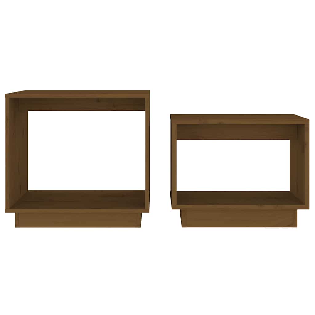 vidaXL Coffee Table | Honey brown | Solid pinewood | Small to Medium | Stackable 4