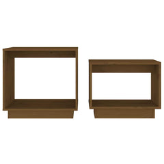 vidaXL Coffee Table | Honey brown | Solid pinewood | Small to Medium | Stackable 4