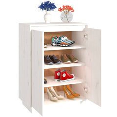 vidaXL Shoe Cabinet | White | Solid pinewood | Medium | Shoe Cabinet 4