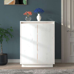 vidaXL Shoe Cabinet | White | Solid pinewood | Medium | Shoe Cabinet 1