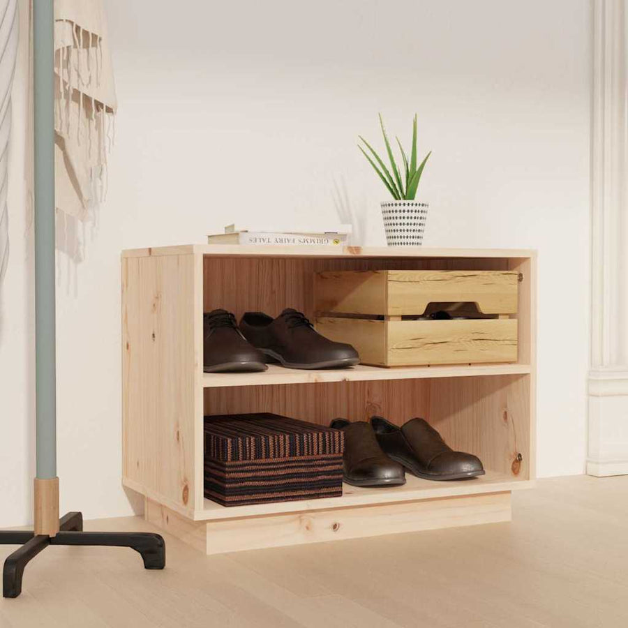 813545 vidaXL Shoe Cabinet 60x34x45 cm Solid Wood Pine 1