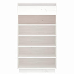 vidaXL Wooden Shoe Cabinet | White | Solid Pine Wood | Medium 5