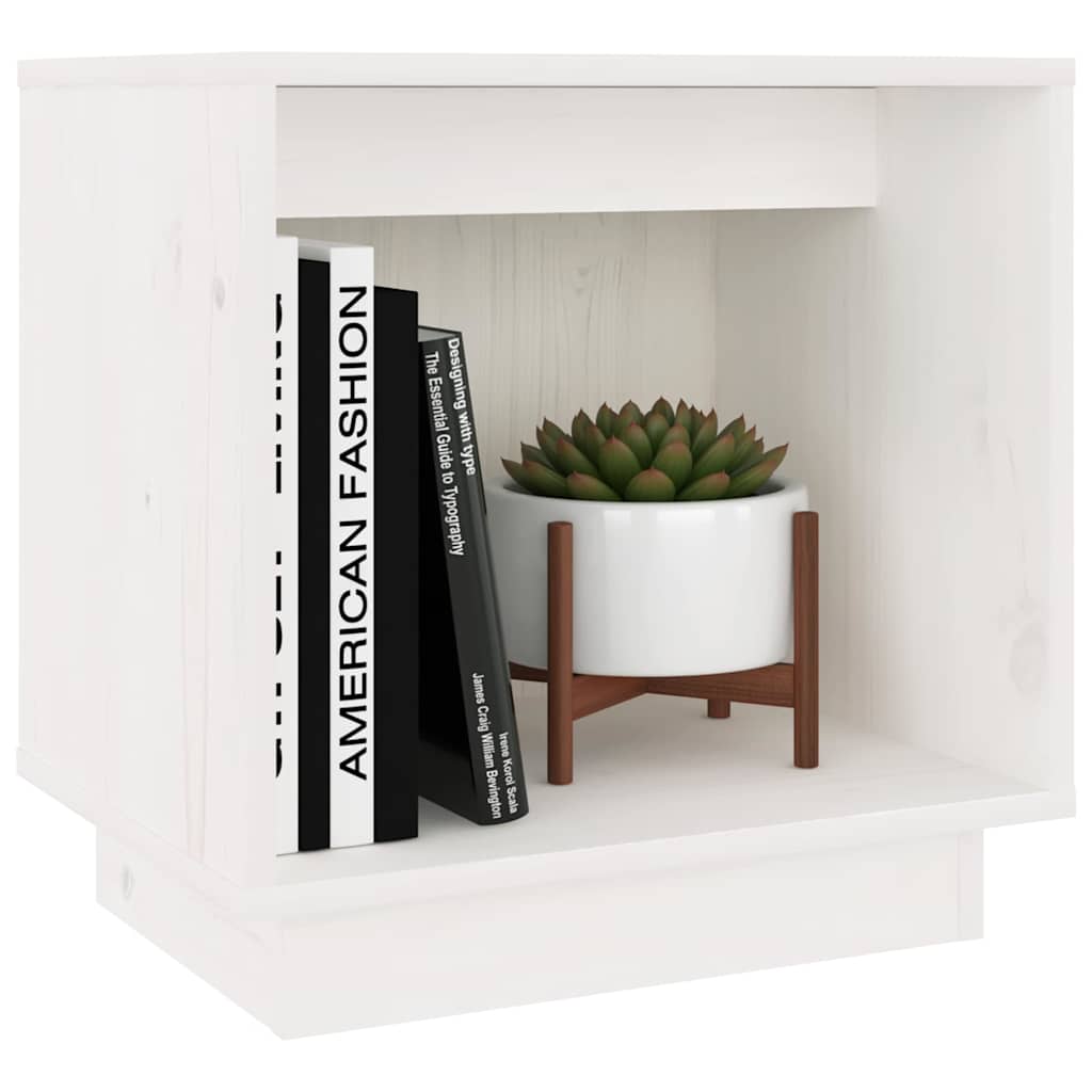 vidaXL Bedside Cabinet | White | Solid pinewood | 40x30x40 cm | Bedside Cabinet 3