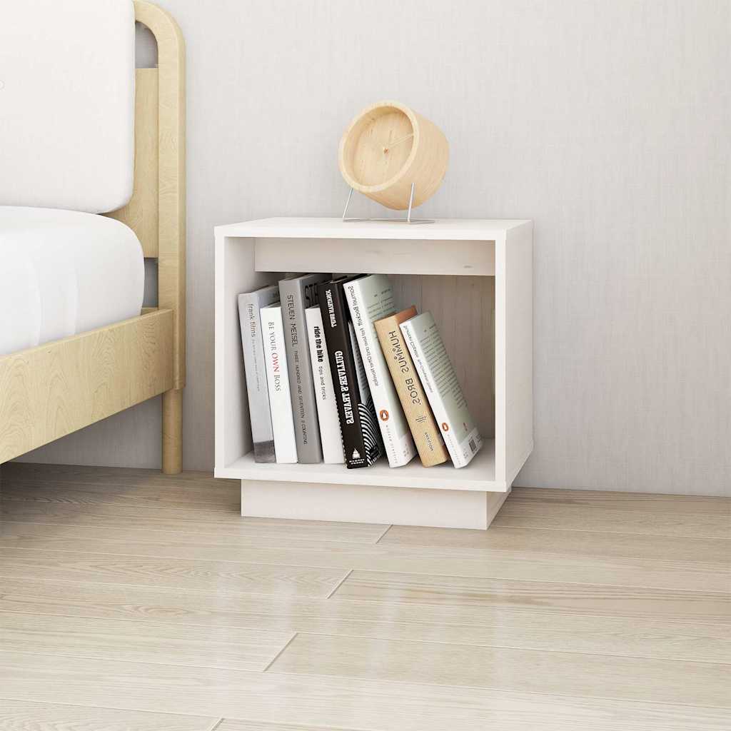 vidaXL Bedside Cabinet | White | Solid pinewood | 40x30x40 cm | Bedside Cabinet 1