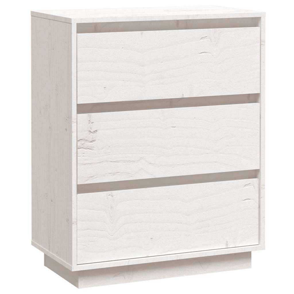 vidaXL Sideboard White 60x34x75 cm Solid Wood Pine 2