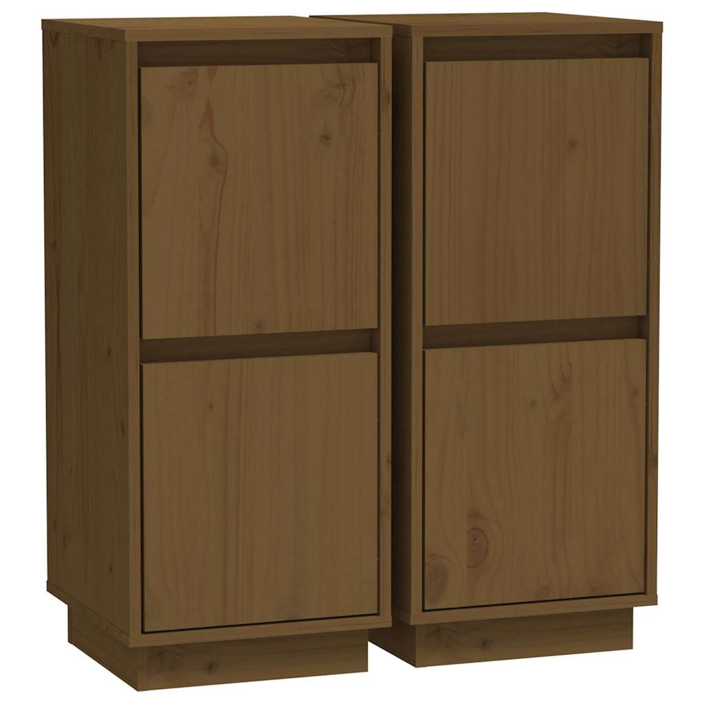 vidaXL Sideboard | Set of 2 | Honey brown | Solid pine wood, MDF | Medium 2