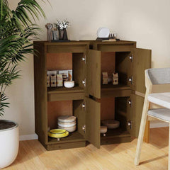 vidaXL Sideboard | Set of 2 | Honey brown | Solid pine wood, MDF | Medium 3