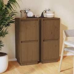 vidaXL Sideboard | Set of 2 | Honey brown | Solid pine wood, MDF | Medium 1