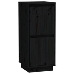 vidaXL Sideboards 2 pcs Black 31.5x34x75 cm Solid Wood Pine 4