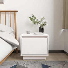 vidaXL Bedside Cabinet | White | Solid pinewood | Compact | Storage 1