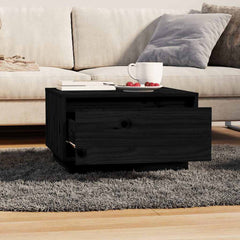 vidaXL Coffee Table | Black | Solid Pine Wood | Medium | Coffee Table 3