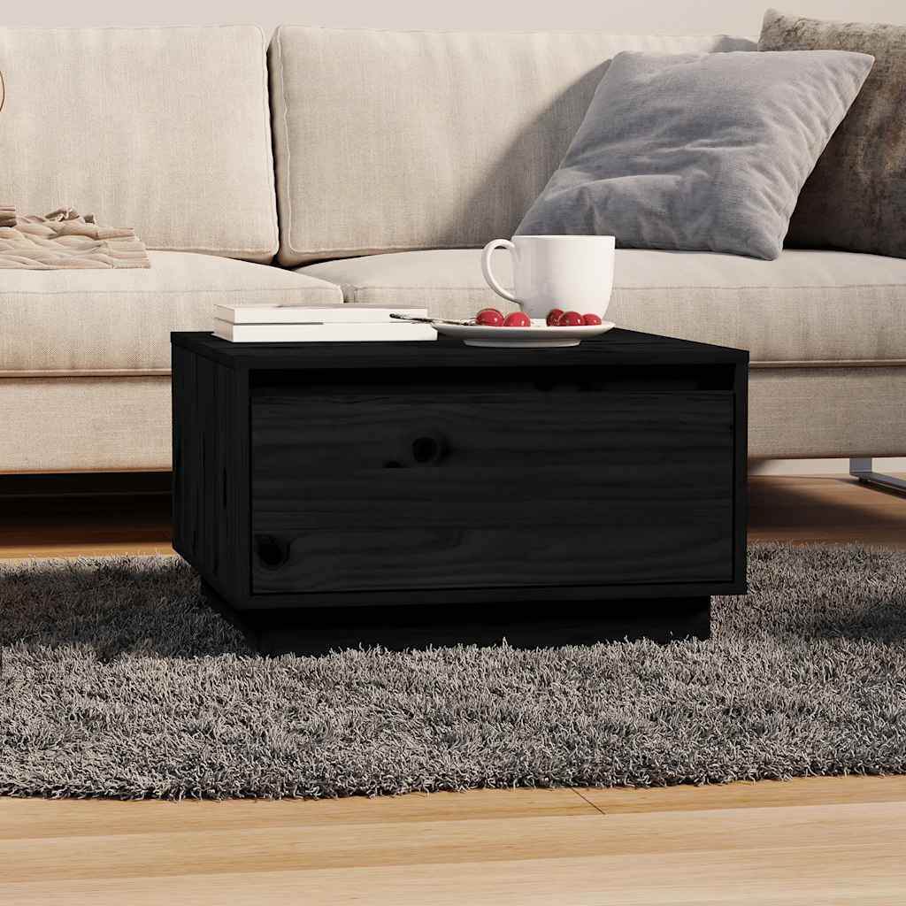 vidaXL Coffee Table | Black | Solid Pine Wood | Medium | Coffee Table 1