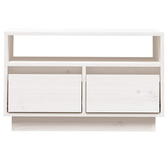 vidaXL TV Cabinet | White | Solid Pine Wood | 60 cm x 35 cm x 37 cm | TV Cabinet 5