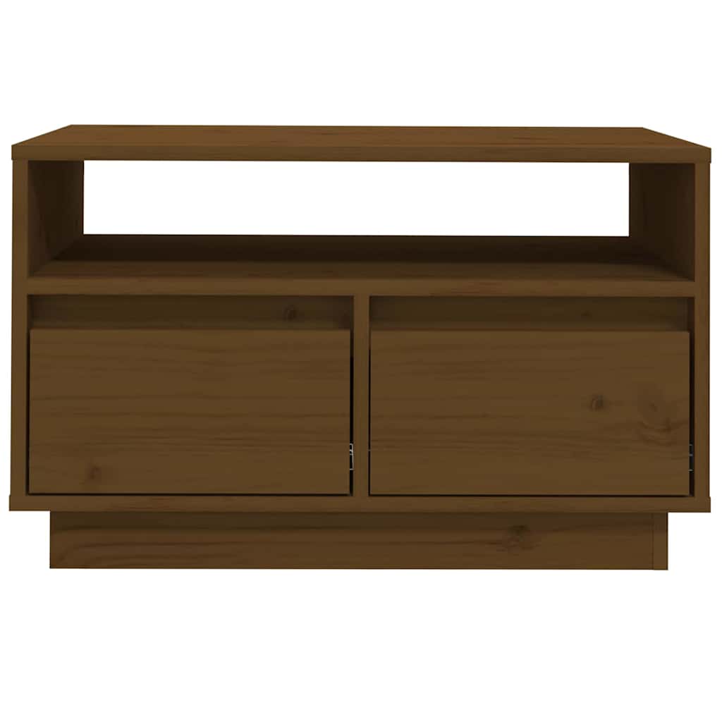 vidaXL TV Cabinet Honey Brown 60x35x37 cm Solid Wood Pine 5