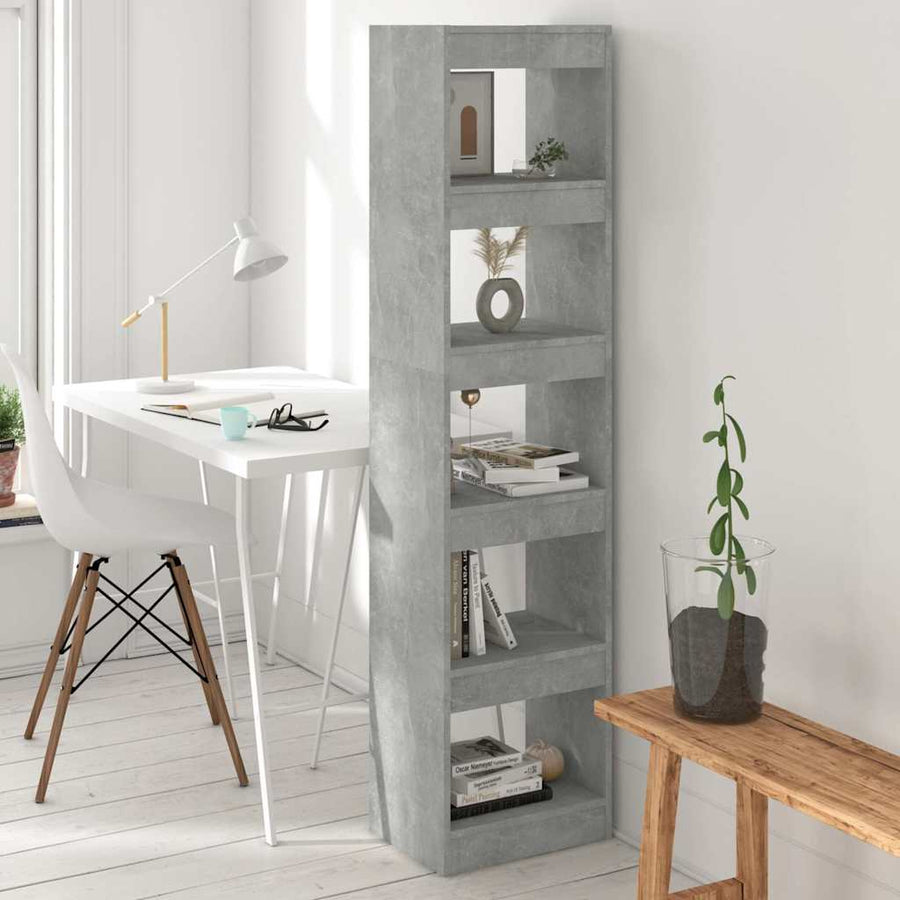 vidaXL Book Cabinet/Room Divider Concrete Grey 40x30x166 cm 1