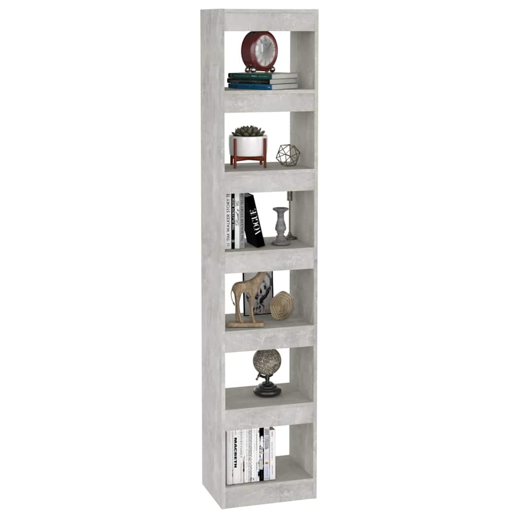 vidaXL Book Cabinet | Concrete Grey | Engineered wood | Tall and narrow 4