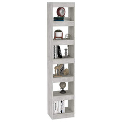 vidaXL Book Cabinet | Concrete Grey | Engineered wood | Tall and narrow 4