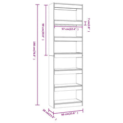 vidaXL Book Cabinet | Concrete Grey | Engineered wood | Medium | Book Cabinet 6