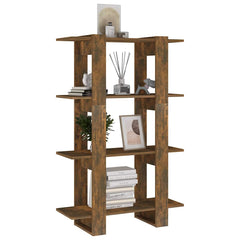 vidaXL Book Cabinet/Room Divider Smoked Oak 80x30x123.5 cm 4