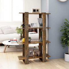 vidaXL Book Cabinet/Room Divider Smoked Oak 80x30x123.5 cm 1