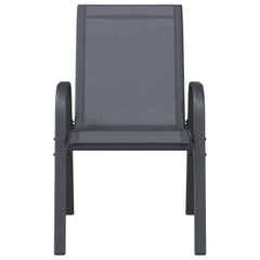 vidaXL Stackable Garden Chairs 2 pcs Grey Textilene Fabric 4