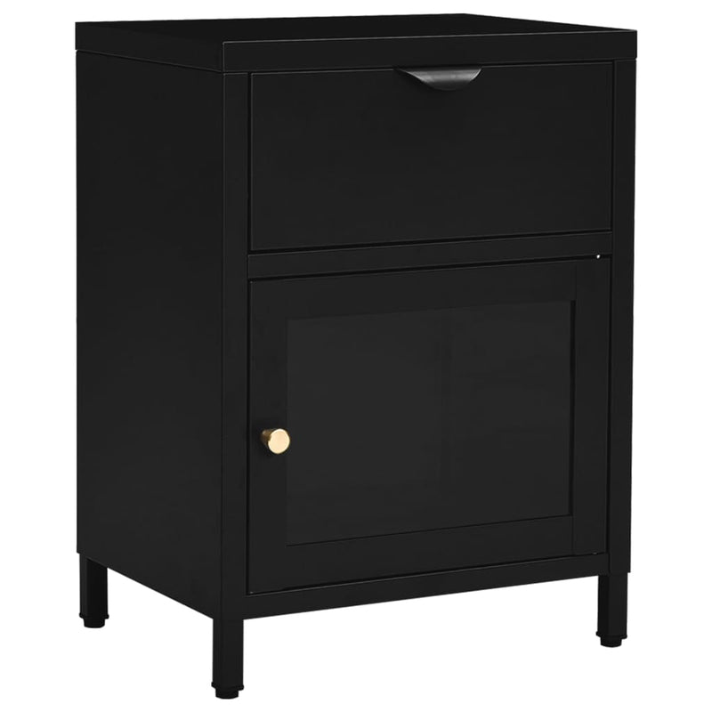 Nightstands 2 pcs Black 40x30x54.5 cm Steel and Glass