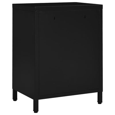 Nightstands 2 pcs Black 40x30x54.5 cm Steel and Glass