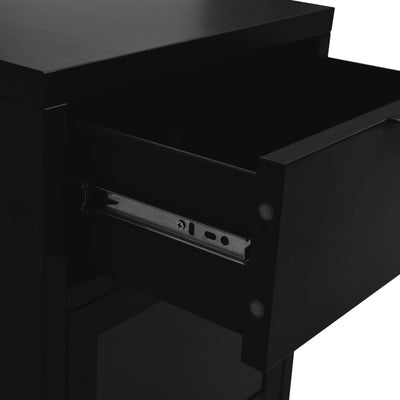 Nightstands 2 pcs Black 40x30x54.5 cm Steel and Glass