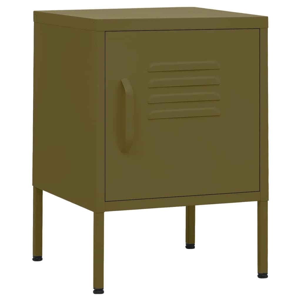 vidaXL Nightstands 2 pcs Olive Green 35x35x51 cm Steel 2