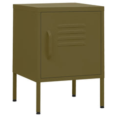 vidaXL Nightstands 2 pcs Olive Green 35x35x51 cm Steel 2