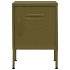 vidaXL Nightstands 2 pcs Olive Green 35x35x51 cm Steel 3