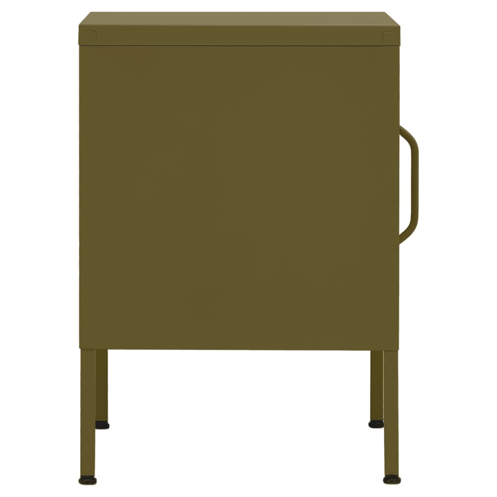 vidaXL Nightstands 2 pcs Olive Green 35x35x51 cm Steel 4