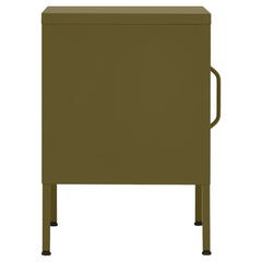 vidaXL Nightstands 2 pcs Olive Green 35x35x51 cm Steel 4
