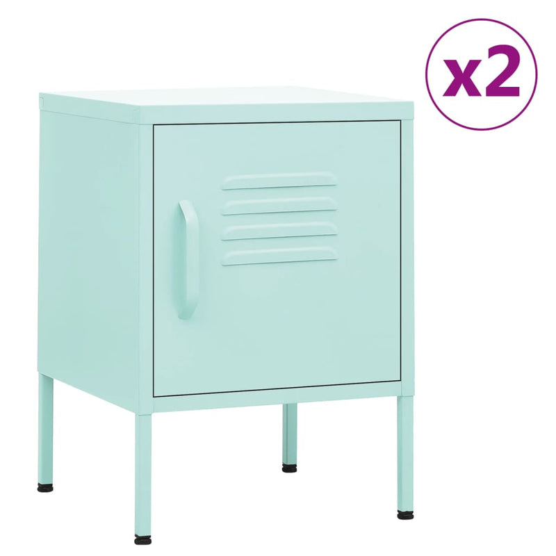 Nightstands 2 pcs Mint 35x35x51 cm Steel