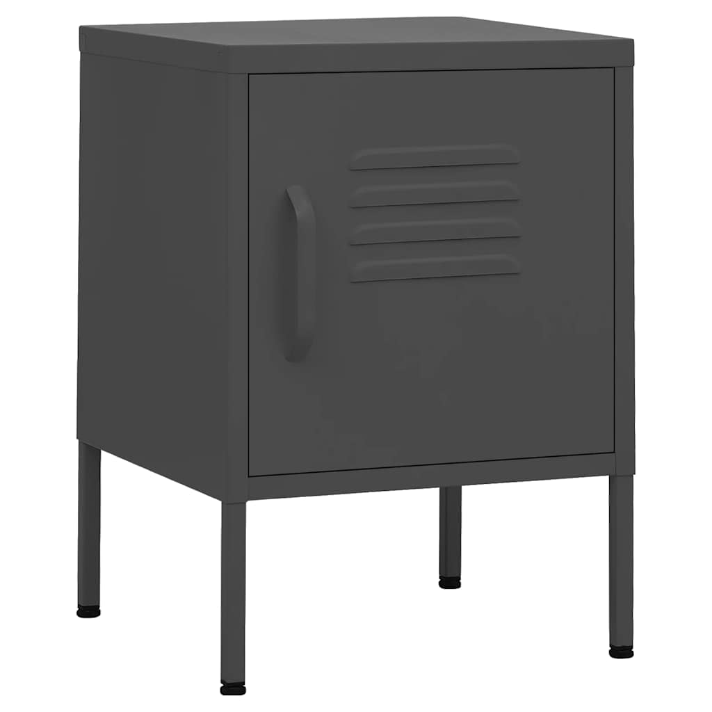 vidaXL Nightstands 2 pcs Anthracite 35x35x51 cm Steel 2