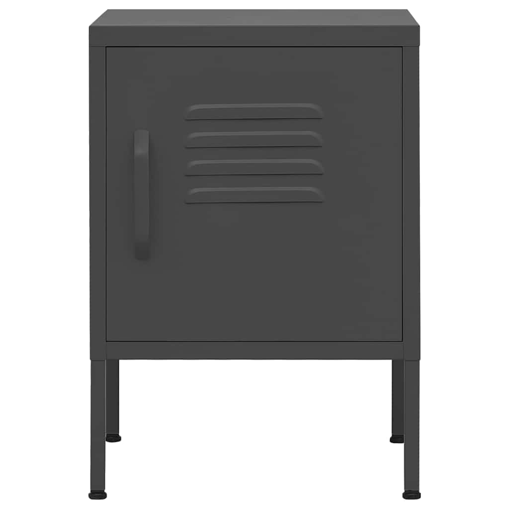 vidaXL Nightstands 2 pcs Anthracite 35x35x51 cm Steel 3