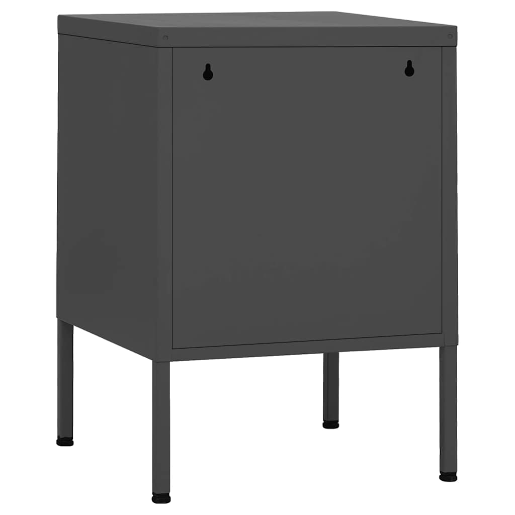 vidaXL Nightstands 2 pcs Anthracite 35x35x51 cm Steel 5
