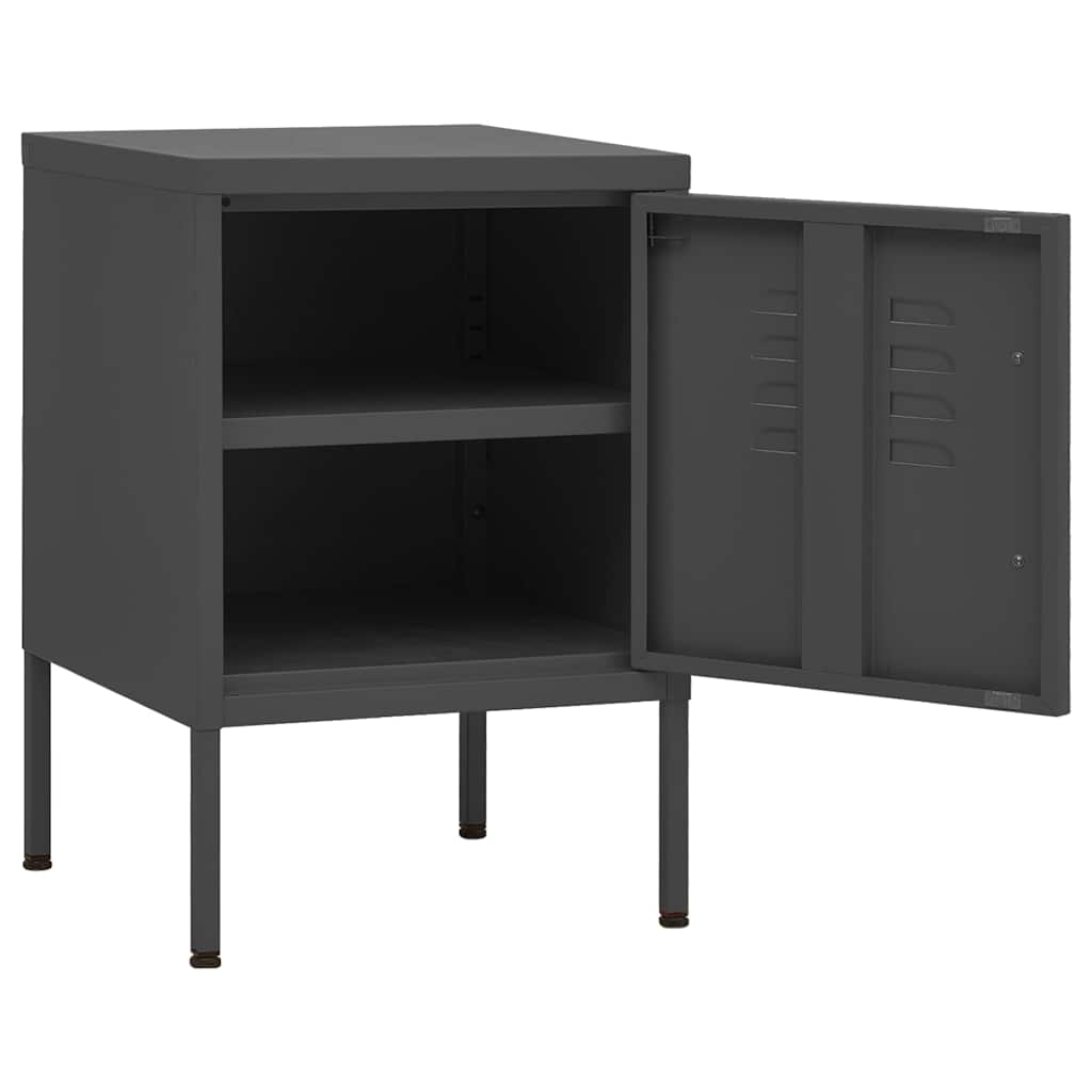 vidaXL Nightstands 2 pcs Anthracite 35x35x51 cm Steel 6