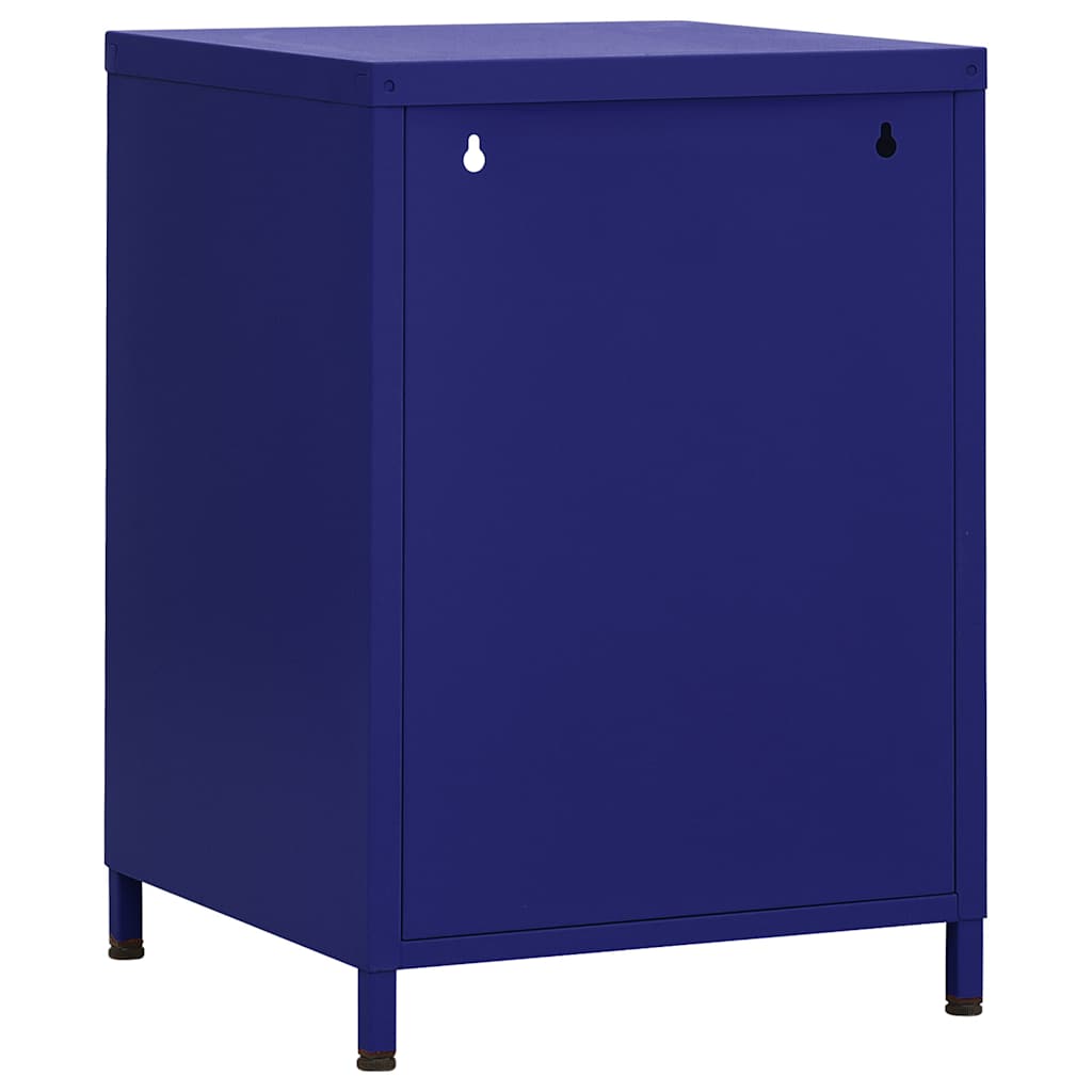 vidaXL Nightstands 2 pcs Navy Blue 35x35x51 cm Steel 5