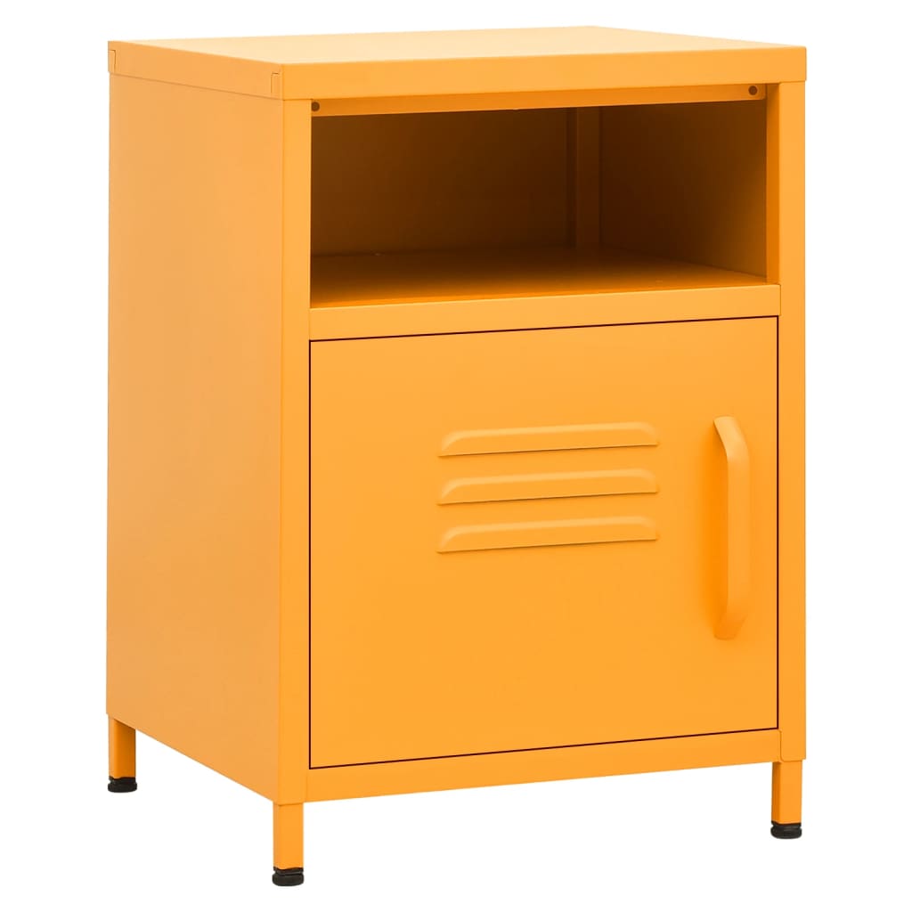 vidaXL Nightstands 2 pcs Mustard Yellow 35x35x51 cm Steel 2