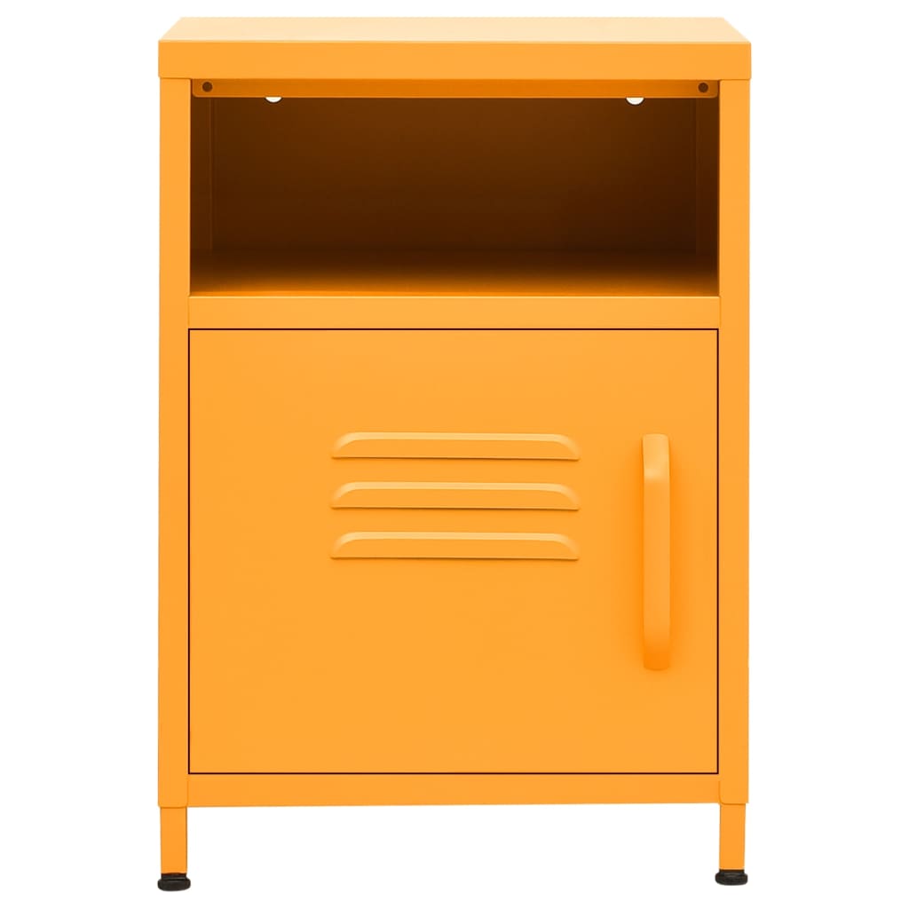 vidaXL Nightstands 2 pcs Mustard Yellow 35x35x51 cm Steel 3