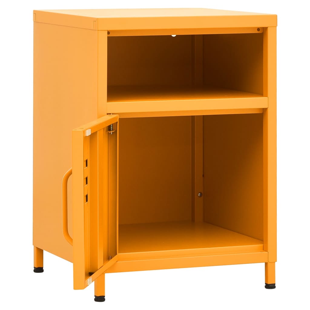vidaXL Nightstands 2 pcs Mustard Yellow 35x35x51 cm Steel 6