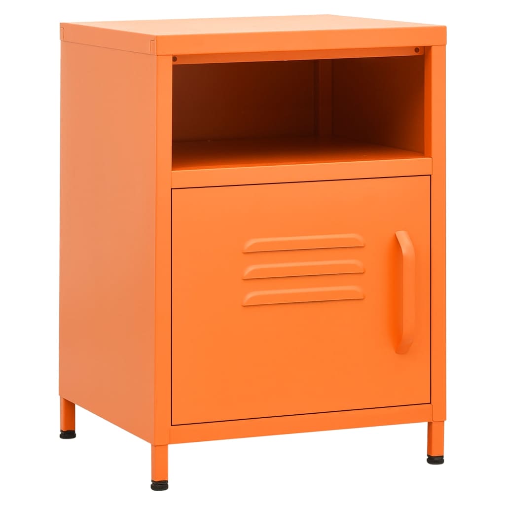 vidaXL Nightstands 2 pcs Orange 35x35x51 cm Steel 2